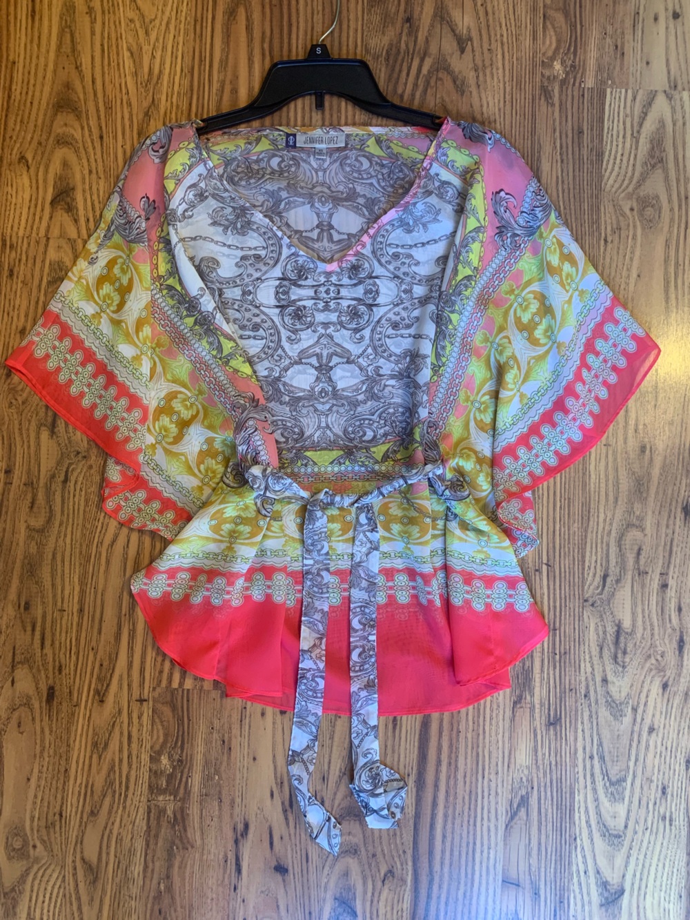 Jennifer Lopez - semi sheer poncho type blouse xs